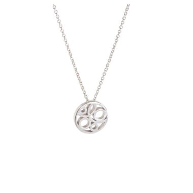 Flow Small Circle Necklace. Handcrafted sterling dainty silver circle pendant necklace, made in Ireland by Miriam Wade
