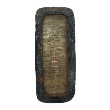 Failte - Welcome Ogham Script Gift from Ireland. Handmade in Ireland by O'Gowna Studios, made from Limestone and Bronze with gold leaf