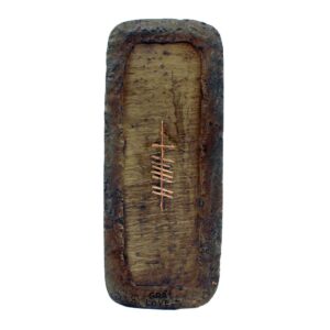 Grá-Love Ogham wall plaque gift. Ogham stones handmade in Ireland. Made from a mix of bronze and limestone with highligted gold leaf